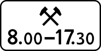 8.5.6 время действия (II типоразмер, пленка А коммерческая) - Дорожные знаки - Знаки дополнительной информации - ohrana.inoy.org